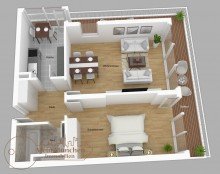  Ohne K�uferprovision: 12. Stock - 2-Zimmer-Wohnung mit Nordost-Ausrichtung, frei ab 1.8.
