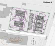 Var.2: 2 freihstende Einfamilienh�user und 4 Reihenh�user Grundst�ck mit au�ergew�hnlicher Bebaubarkeit